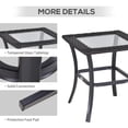 thumbnail image 4 of 3-Piece Dark Grey Wicker Rocking Chair Set with Table - Outdoor Patio Bistro Seating for Deck, Backyard & Poolside Relaxation - Durable PE Rattan Furniture, 4 of 7