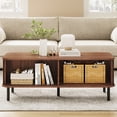 thumbnail image 4 of ROGALIS 47.2" Mid Century Modern Coffee Tables with Storage for Living Room, Rectangle Wood Center Table, Walnut, 4 of 8