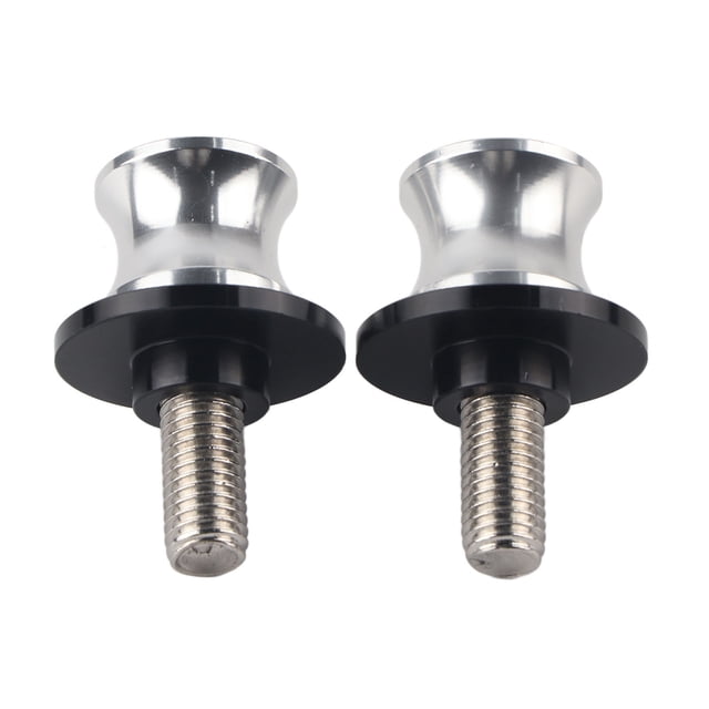Swing Arm Spool Sliders Stand Cnc Sliders Stand Cnc Swing Arm Spool Rear Stand Swing Arm Spools 10mm Motorcycle CNC Rear Stand Swing Arm Spool Sliders Stand Swingarm Bobbins Silver