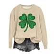 thumbnail image 5 of YABCSAZ St Patrick's Day Sweatshirts for Women Shamrock Clover Printed Funny Ugly Shirts Long Sleeve Irish Shirts Casual Loose Oversize Charms Shirts Blouse Paddy's Day Great Parade Tops, 5 of 5