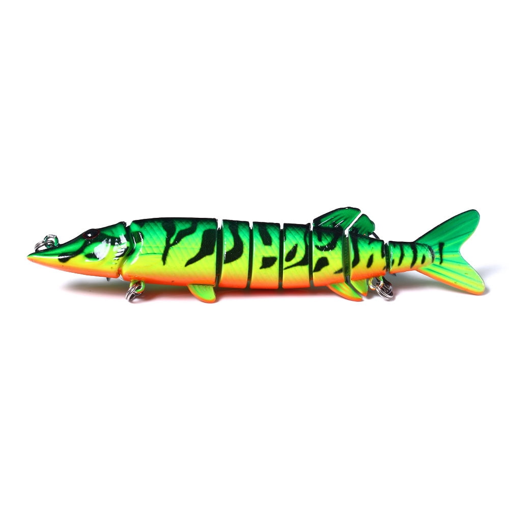 HENGJIA Fishing Lures, 15pcs Large Multi Jointed Fish Fishing Kits Slow Sinking Lifelike Swimbait Freshwater and Saltwater for Trout Bass Lures, 4.92"/0.65oz