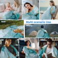 thumbnail image 5 of Marble Teal Cooling Blanket, Lightweight Breathable Summer Throw Blanket with Double Sided Cold Effect, Golden Ink Painting Abstract Modern Picnic Beach Blankets Bed Sheet for Hot Sleepers 40"x60", 5 of 8