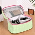 thumbnail image 4 of Travel Makeup Bags for Women, Quilted Makeup Bag, Cosmetic Bags for Women, Makeup Brush Bag with Adjustable Dividers, Makeup Brush Travel Case, Portable Cosmetic Storage Bag with Soft Cute Handle, 4 of 6