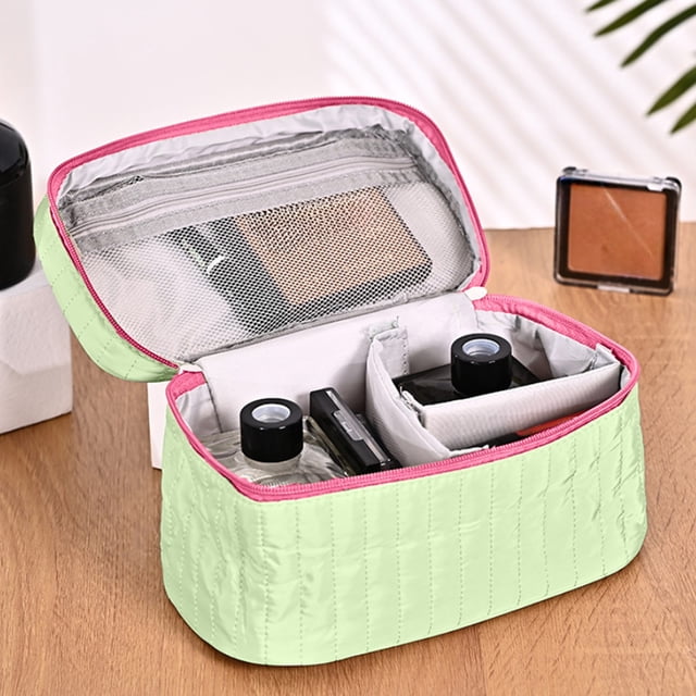Fiudx Bolsa de Maquillaje de Lona, Organizador de Gran Capacidad, Tela Impermeable con Portabrochas, Diseño Compacto, Artículos Esenciales de Viaje, Organizador de Cosméticos y Artículos de Tocador,