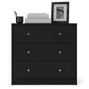 Tvilum Studio 3 Drawer Dresser for Adults, Black
