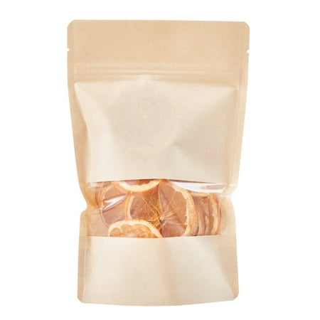 Bag Tek Kraft Plastic Large Window Bag - Heat Sealable - 9" x 6" x 1 1/2" - 100 count box