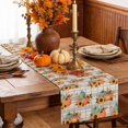 thumbnail image 6 of Orange Green Pumpkins Fall Table Runner - 72 Inch Long Thanksgiving Gray Checkered Cotton and Linen Blended Dress Scarves Farmhouse Table Runner for Kitchen Dining, Coffee Table, 13" x 72", 6 of 8