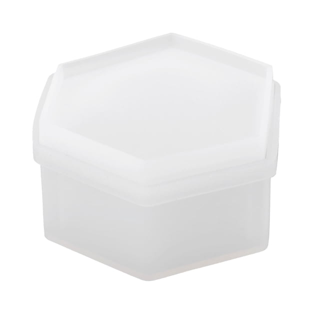 Abbracc Résine, Boîte en Résine de Silicone avec Couvercle, Boîte à Bijoux, Rangement Carré/hexagonal/rond