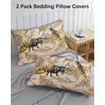thumbnail image 2 of Vintage Bee Queen Pillow Cases Set of 2 - Microfiber Bed Throw Pillow Covers, Vintage Brown Tree Branch Decorative Lumbar Pillow Cover with Envelope Closure for Sofa/Travel 20"x30", 2 of 6