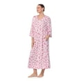 thumbnail image 2 of Aria Women's Brushed Knit 3/4 Sleeve V-Neck Lounger Nightgown with Pockets, Sizes XS to 5X, 2 of 7