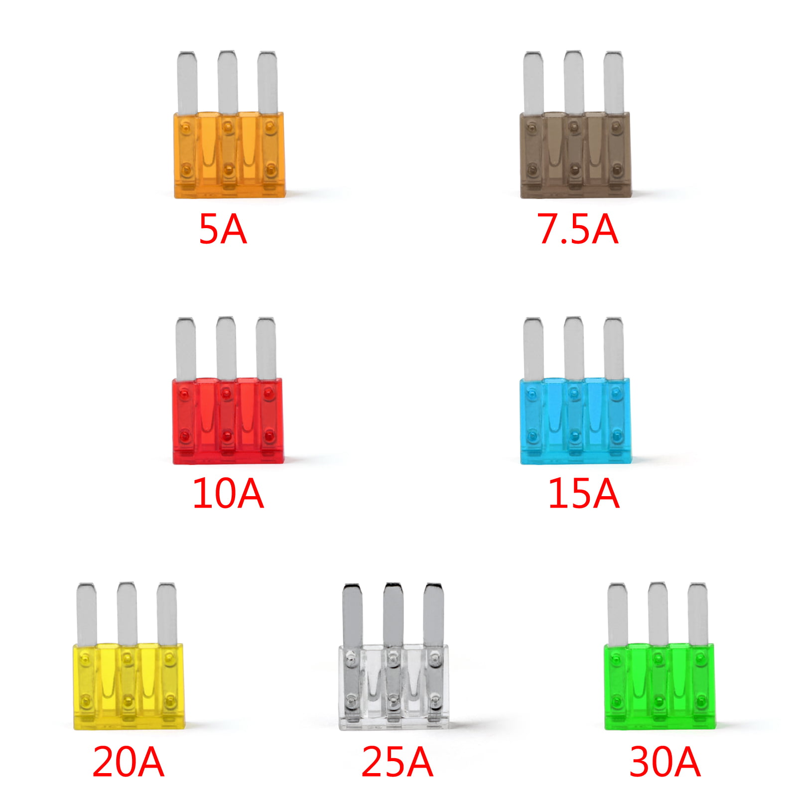 5Pcs Micro3 Fuse Automotive ATL 20A 3 Prong Micro Blade Fuse For Ford Focus T2 