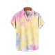 thumbnail image 5 of Ceisia Gradient Print Short Sleeve Button-Down Shirts for Men Slim Fit Casual Summer Beach Tops Yellow XXXL Gifts, 5 of 6