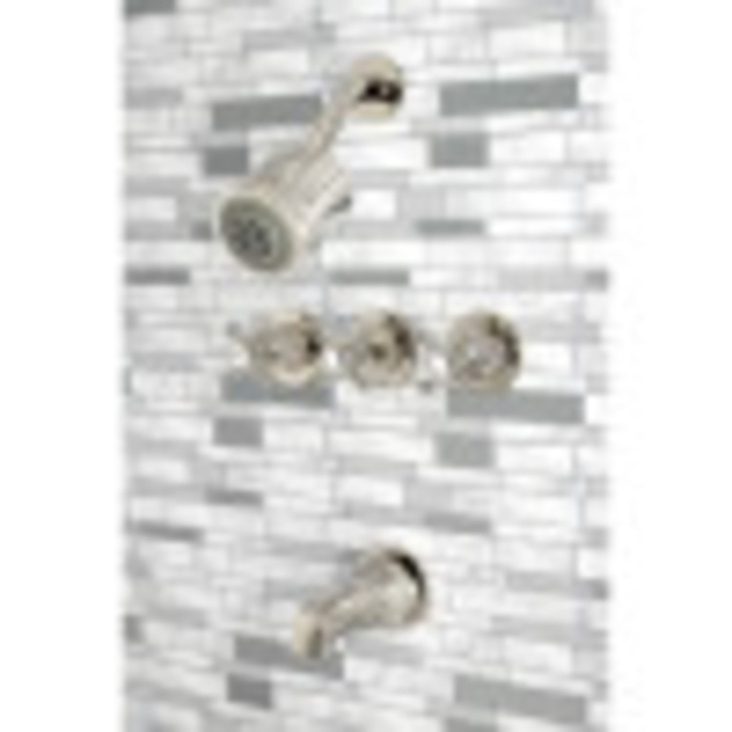 Kingston Brass KBX8136BX Metropolitan Three-Handle Tub and Shower Faucet, Polished Nickel
