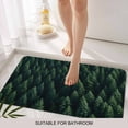 thumbnail image 6 of Green Forest Doormat Outdoor Entrance 18"x30", Modern Pine Trees Mysterious Art Absorb Moisture Dirt Door Mats, Non-Slip Rubber Backing Floor Mats Indoor, Low-Profile Front Door Rugs, 6 of 9