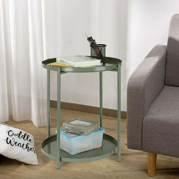 Tray Metal End Table Small Round Side, Small Round Side Tables Wayfair