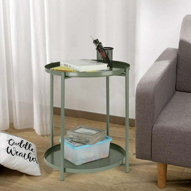 Tray Metal End Table Small Round Side Tables Outdoor Indoor Com Tray Metal End Table Small Round Side, Small Round Side Tables Wayfair