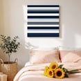 thumbnail image 4 of Canvas Wall Art Dark Blue Canvas Art Print and Grey Stripe Abstract Geometric Stripes Pictures Wall Decor for Living Room Bedroom Artwork Decorations Stretched Framed Ready to Hang 10"x10", 4 of 9