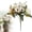 White, variant on 13.8-Inch Pink Artificial Rose Bouquet, 1 Bouquet 7-Branch Faux Flowers for Vase, Table Centerpiece, Wedding and Home Decor