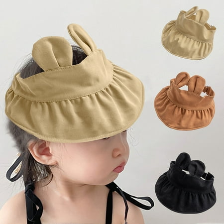 

Honrane Baby Sun Hat Korean Style Wide Brim Polyester Outdoors Adjustable Baby Summer Hat for Travelling