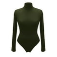 thumbnail image 5 of Joau Womens Turtleneck Bodycon Short Jumpsuits Bodysuits Tummy Control Seamless Long Sleeve One Piece Rompers Outfits for Yoga Sports Workout, 5 of 7