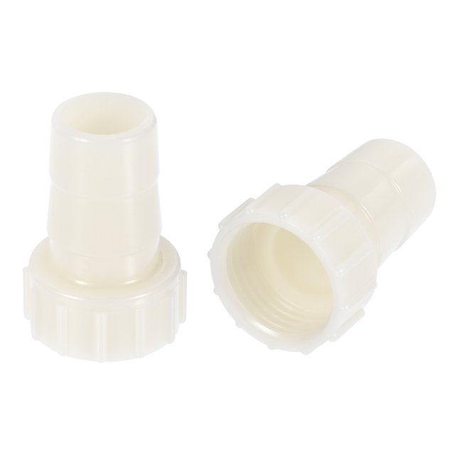 Unique Bargains ABS Hose Barb Fittings Coupler, 16mm Barb x G1/2 Female Thread, White 2Pcs