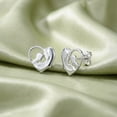 thumbnail image 7 of LeCalla 925 Sterling Silver Heart Shape Mom Son Stud Earrings, 7 of 7
