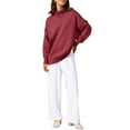 thumbnail image 2 of SUÉTER PULLOVER CHIC PARA MUJERES DE MANGA LARGA CON CUELLO ALTO SUELTO Y OVERSIZED, TOPS CASUAL 2025 L ROJO VINO, 2 of 6