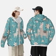 thumbnail image 3 of Rocae Teal Mama Llama Print Breathable Sun Protection Hoodie Quick-Dry Lightweight Long Sleeve Hoodie Unisex Running Sports Shirt XX-Large, 3 of 9