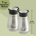 thumbnail image 3 of Stainless Steel Salt and Pepper Shakers Set with Glass Bottom, Modern Kitchen Accessories Set (4oz), 3 of 8