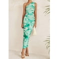 thumbnail image 3 of Vestido PRETTYGARDEN Ajustado con Hombro Descubierto y Fruncido Floral M, 3 of 8