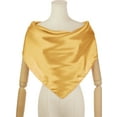 thumbnail image 2 of INSPIRE CHIC Women's Satin Neck Scarf Square Silky Solid Neckerchief Head Wrap Bandanas Dark Gold 90x90cm/35.4x35.4 inches(LxW), 2 of 6