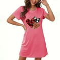 thumbnail image 5 of Pajamas for Women Valentine's Day Gift for Her Oversized Short Nightgown Heart Print Short Sleeve Nightdress Hot Pink, 5 of 5