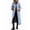 Light Blue, variant on Female Winter -Lined Midi Long Denim Jacket Casual Button Down Jean Trench Coat Medium Blue L