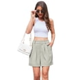 thumbnail image 3 of Asklazy Women's Shorts Casual Shorts Elastic Waist Wide Leg Tailored Shorts Comfy Elagant Work Trouser Shorts,Grey,M, 3 of 9