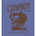 thumbnail image 6 of Cowboy Horse And Rider Adult Blue Crew Neck Short Sleeve Tee-Medium, 6 of 7