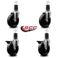 thumbnail image 2 of 5 Inch Phenolic Wheel Swivel 1-5/8 Inch Expanding Stem Caster Set 2 Brakes SCC, 2 of 2
