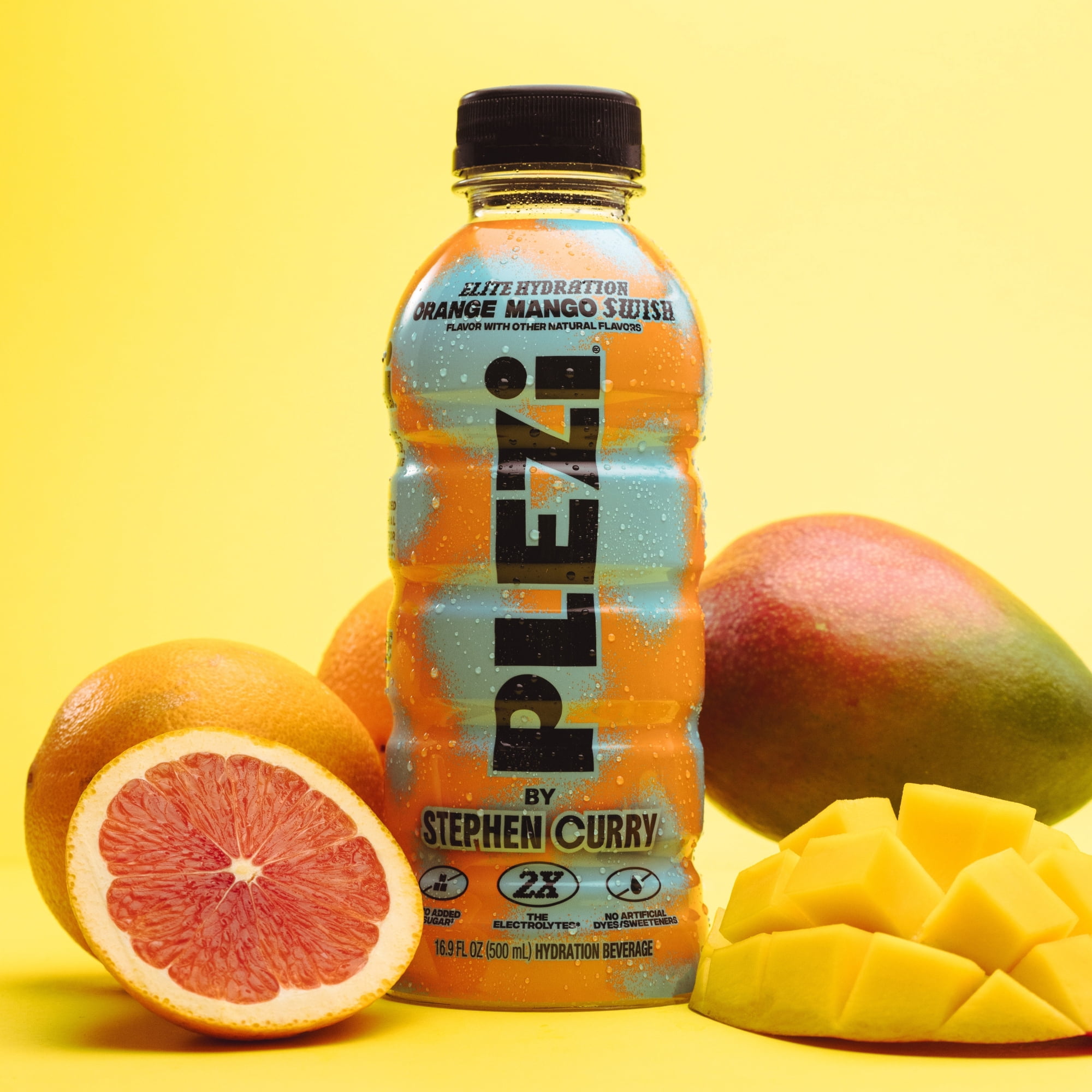 PLEZi Hydration Orange Mango Swish: Real Juice, 2X Electrolytes, 560mg Potassium, No Added Sugar, No Artificial Colors - 16.9 Fl Oz, 1 Count