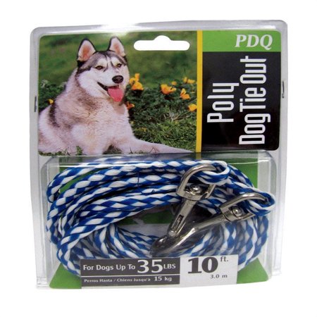 UPC: 0083929007671 | Boss Pet PDQ Blue / White Tie-Out Poly Dog Tie Out Rope Small/Medium
