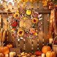 thumbnail image 3 of PSVFUJZ 18 Inch Fall Wreaths for Front Door, Thanksgiving Farmhouse Decor, Artificial Autumn Wreath with Flower Pumpkin Leaf for Thanksgiving Farmhouses Home Outdoor Indoor Decor, 3 of 6