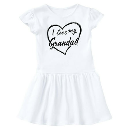 

Inktastic I Love My Grandad in Black Chalk Heart Gift Baby Girl Dress