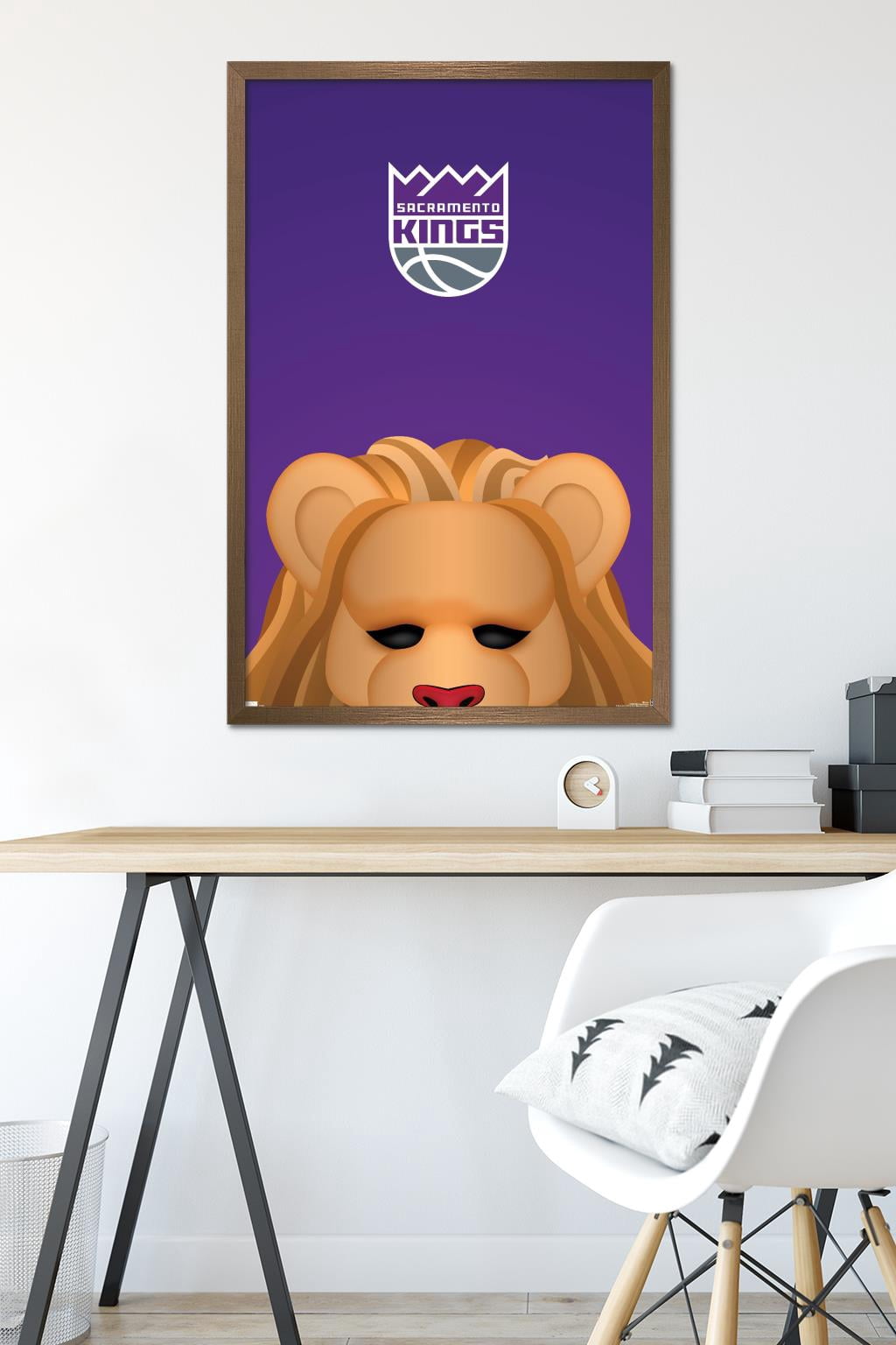 NBA Sacramento Kings - S. Preston Mascot Slamson 23 Wall Poster, 22.375" x 34" Framed