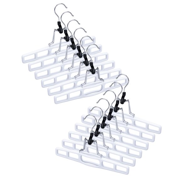 Perchas de plástico AMKUFO para pantalones, 20 unidades, para mujeres y hombres, color blanco