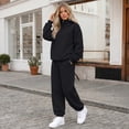 thumbnail image 3 of SUNBS 2 Piece Outfit for Women Lounge Sets Hooded Half-Zip Sweatshirt Jogger Sweatpants Workout Sweatsuit, 3 of 9