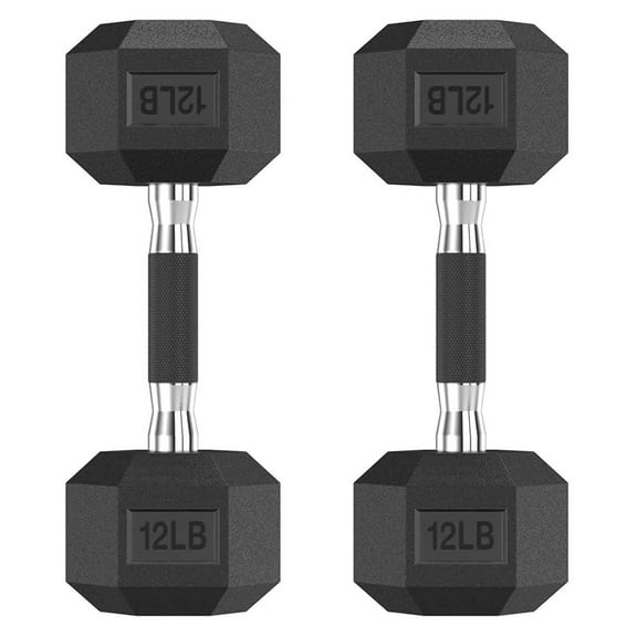 Hex Dumbbell Set, 2.5-65 lb Rubber Encased Exercise & Fitness Dumbbells, Weights Dumbbells Set of 2, Hand Weight for Strength Training