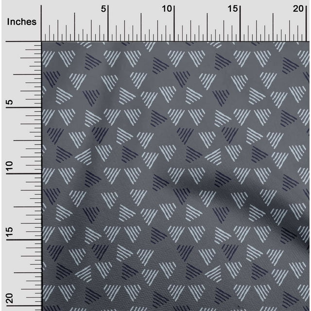 oneOone Viscose Chiffon Fabric Triangle Block Print Fabric By Yard 42 Inch Wide