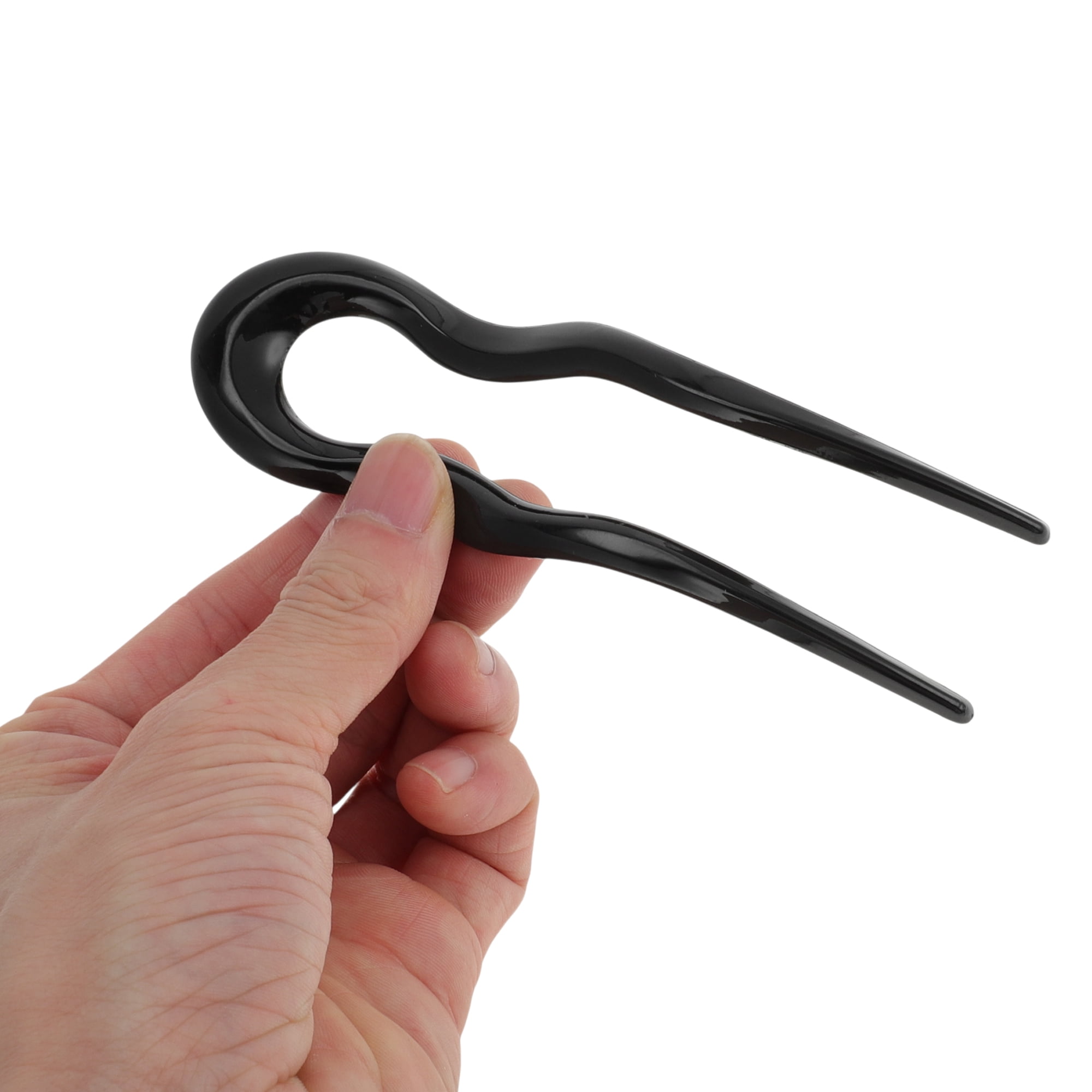 Unique Bargains Wave U-shaped Chignon Pin for Women 1 Pc Black