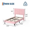 thumbnail image 2 of Full Size Bed Frame, Velvet Upholstered Platform Bed with Adjustable Headboard, Vertical Channel Tufted Headboard,No Box Spring Needed, Easy Assembly,Upholstered Mattress Foundation, 2 of 10