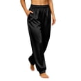 thumbnail image 2 of BVnarty Women's Elastic High Waist Tapered Jogger Pants with Side Pockets, Relaxed Fit Casual Trousers for Game Night Black XL, 2 of 9
