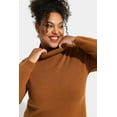 thumbnail image 4 of TIYOMI Plus Size Sweater Tops For Women 5X Orange Knit Long Sleeve Tops Turtleneck Warm Jumper Tops Basic Solid Color Pullover Casual Fall Winter Shirts 5XL 26W 28W, 4 of 7