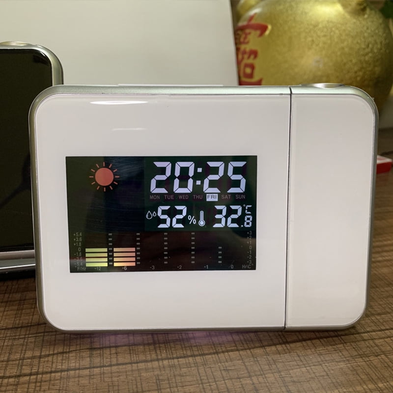 Electronic Clock with LED Display Screen Projection Weather Station